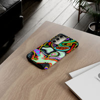 CRAZY4  Abstract Neon Skull Phone Case — Colorful Psychedelic Protective Cover