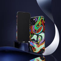 CRAZY4  Abstract Neon Skull Phone Case — Colorful Psychedelic Protective Cover