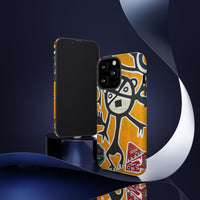 Abstract TAINO  Tribal Art Phone Case – Bold Orange Graphic Protective Cover
