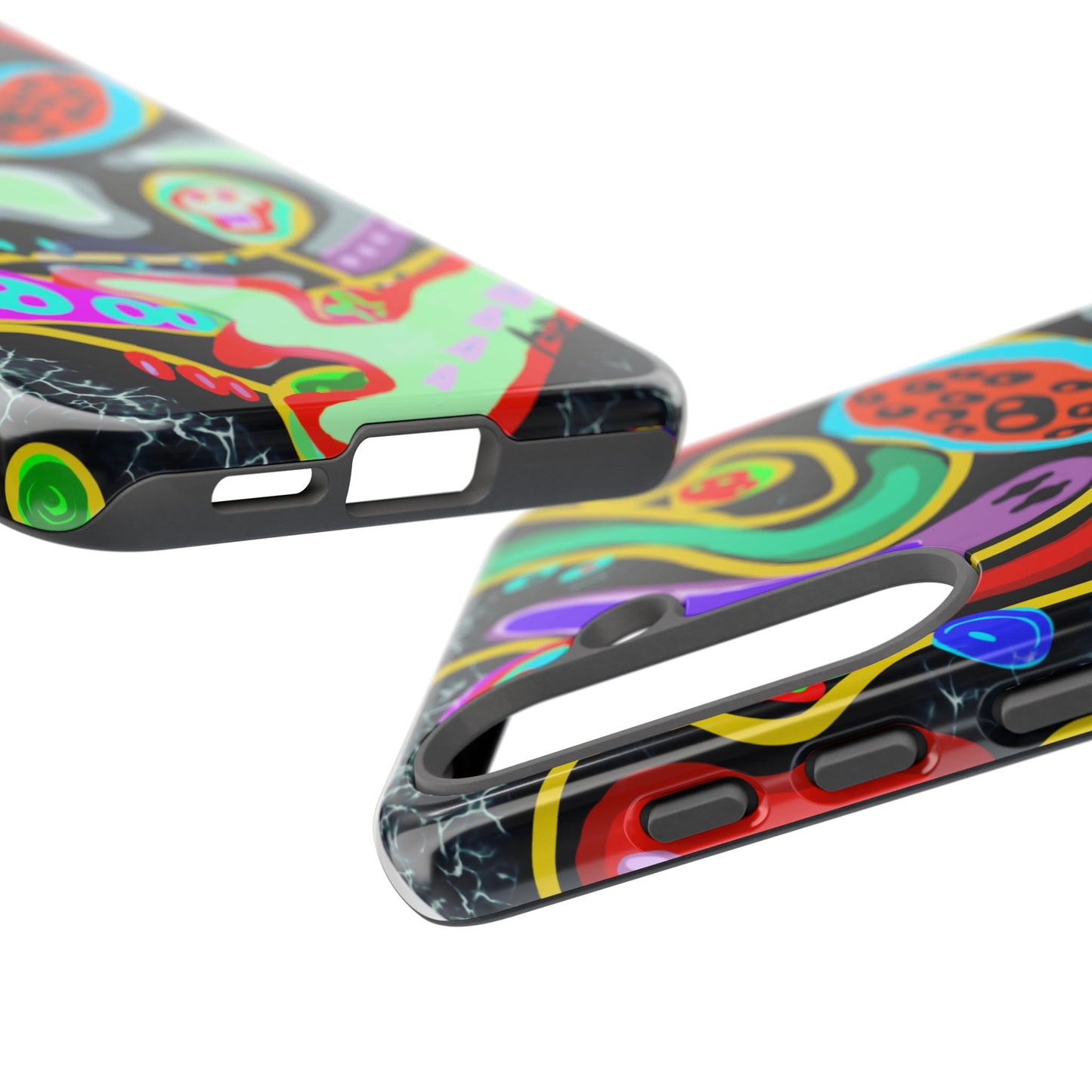CRAZY4  Abstract Neon Skull Phone Case — Colorful Psychedelic Protective Cover