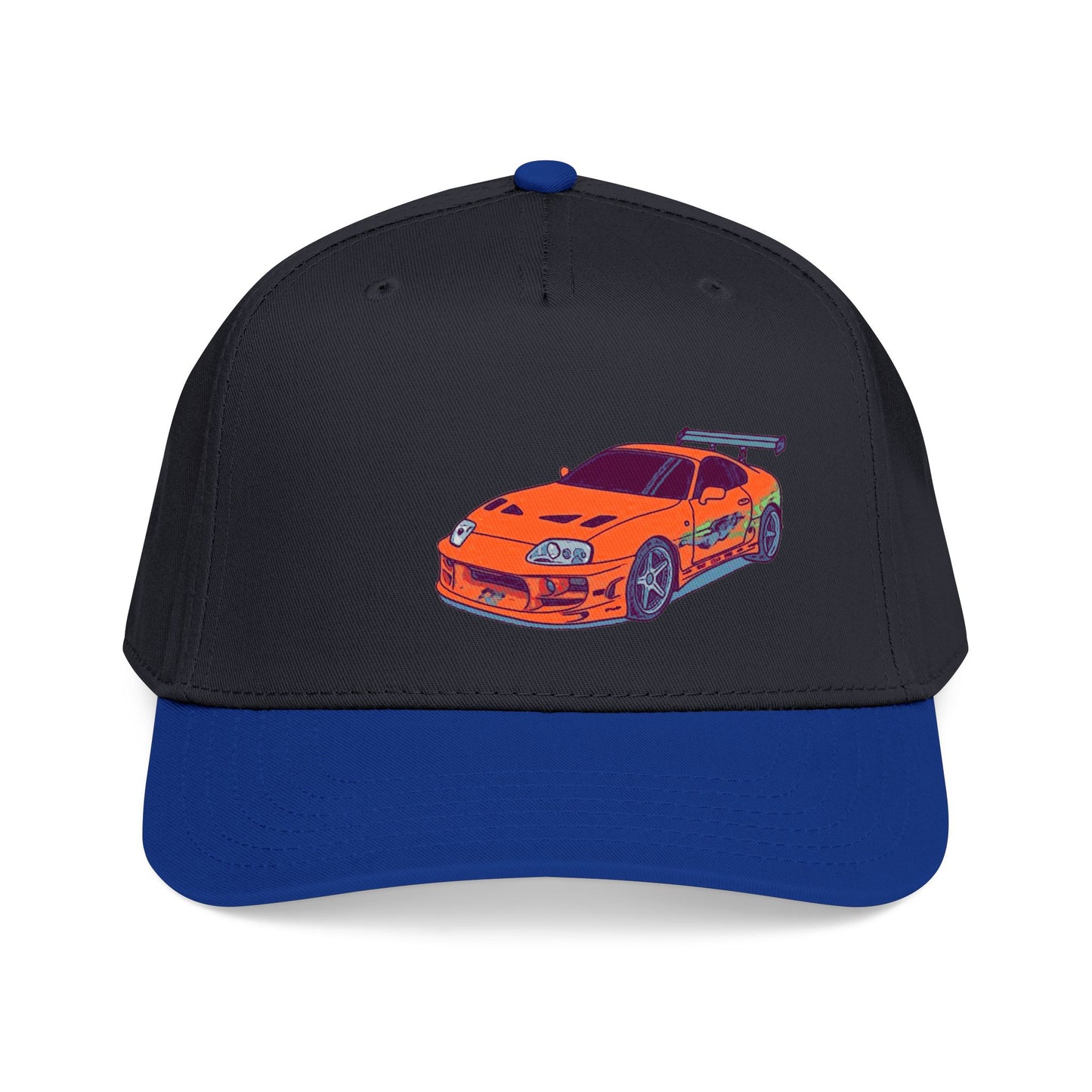 2JZ.  Retro Orange Sports Car Baseball Cap — Vintage JDM Supra Snapback