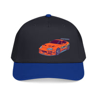 2JZ.  Retro Orange Sports Car Baseball Cap — Vintage JDM Supra Snapback