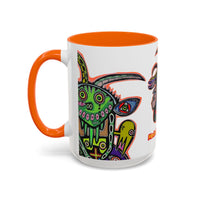 Colorful RYDER.   Abstract Jester Accent Coffee Mug — MovinchiArtDesigns