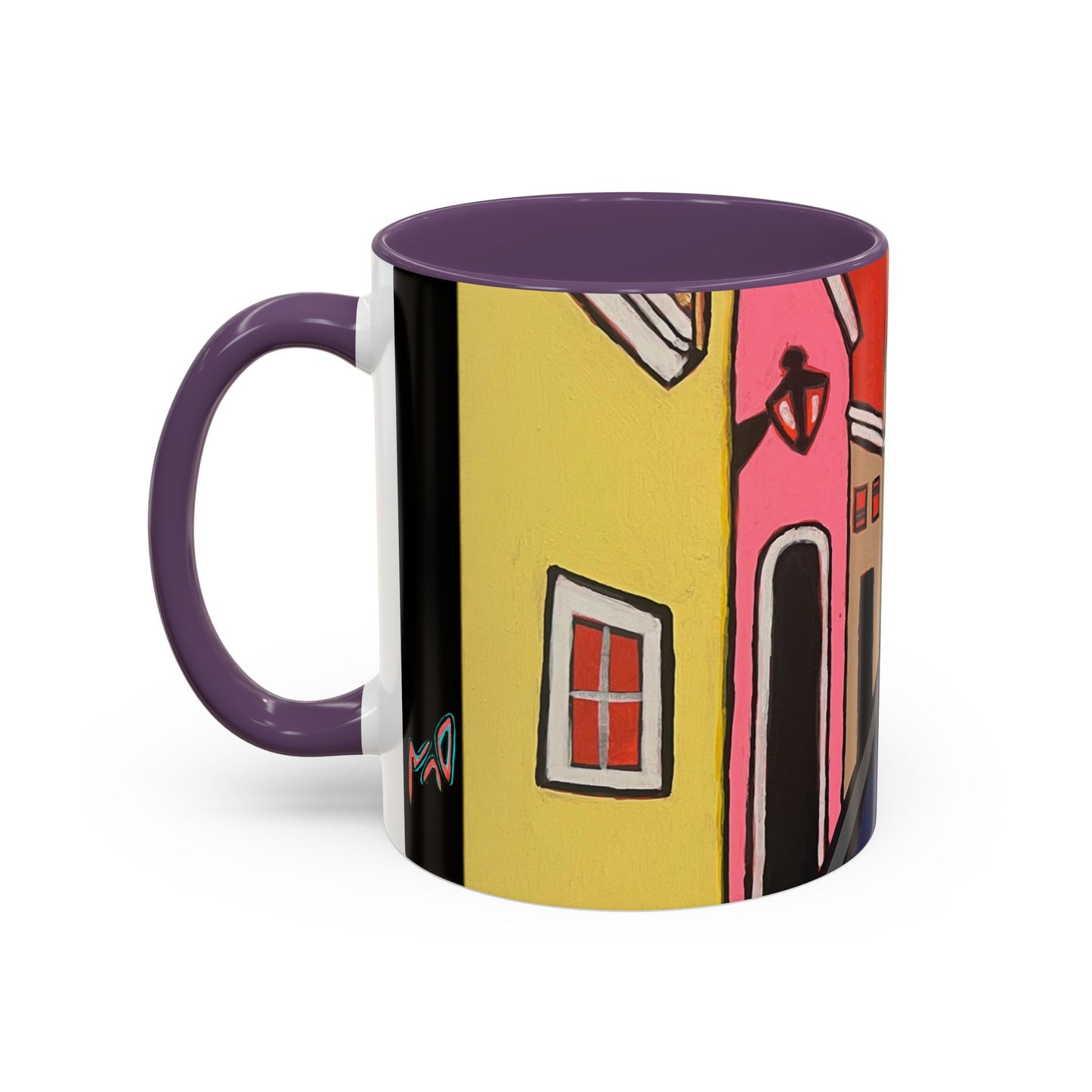 SAN SEBASTIAN2.0 Colorful Canal Houses Accent Coffee Mug — Bright European Street Art Ceramic Mug (11/15oz)
