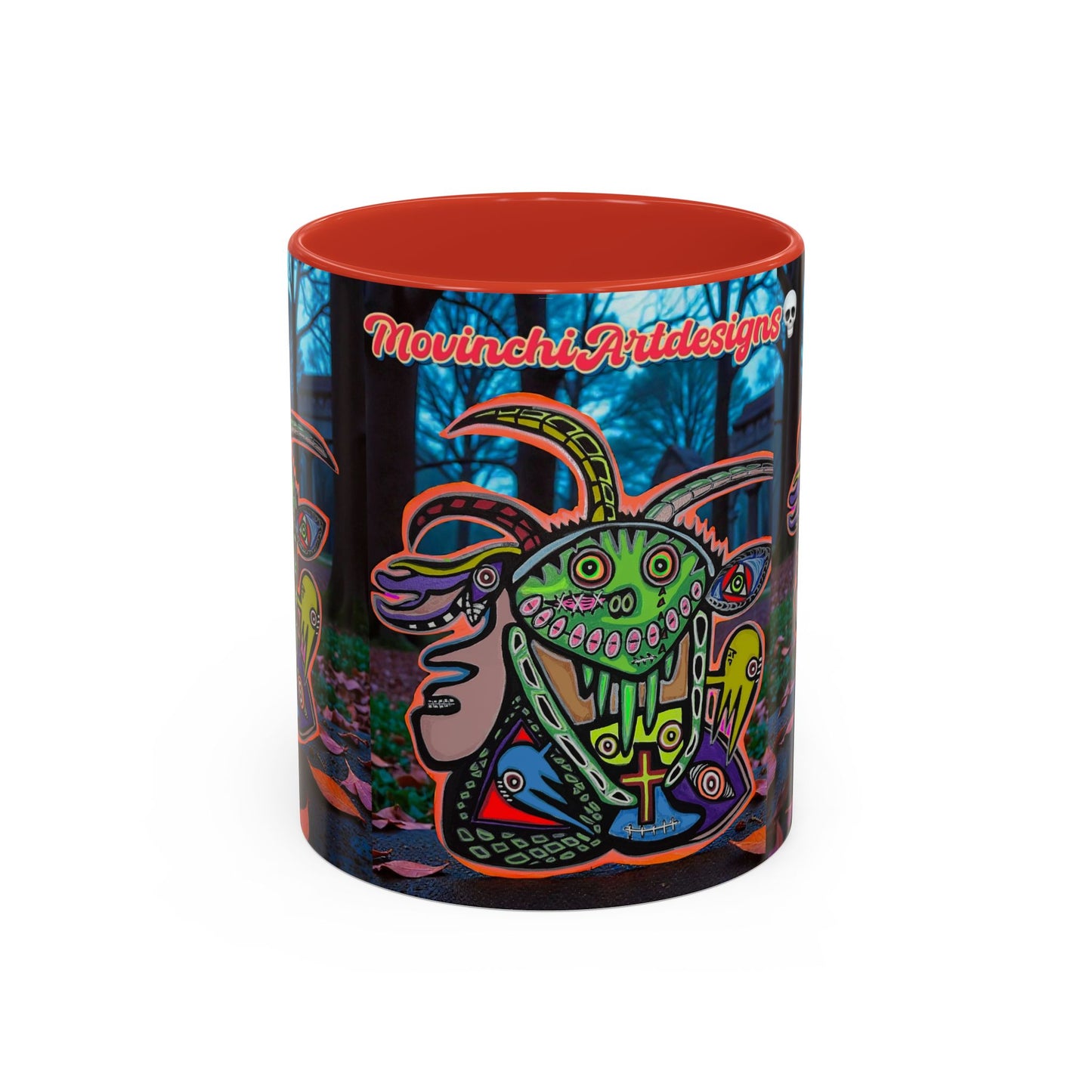 RYDER4.0  Psychedelic Forest Accent Coffee Mug – Colorful Trippy Creature Design (11/15oz)