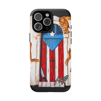 Puerto Rican Flag Phone Case - Rustic Coquí Door Design Tough Case