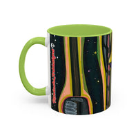 VINCENT  Skull Pop Art Accent Coffee Mug — Colorful Neon Tribal Skull Design (11/15oz)