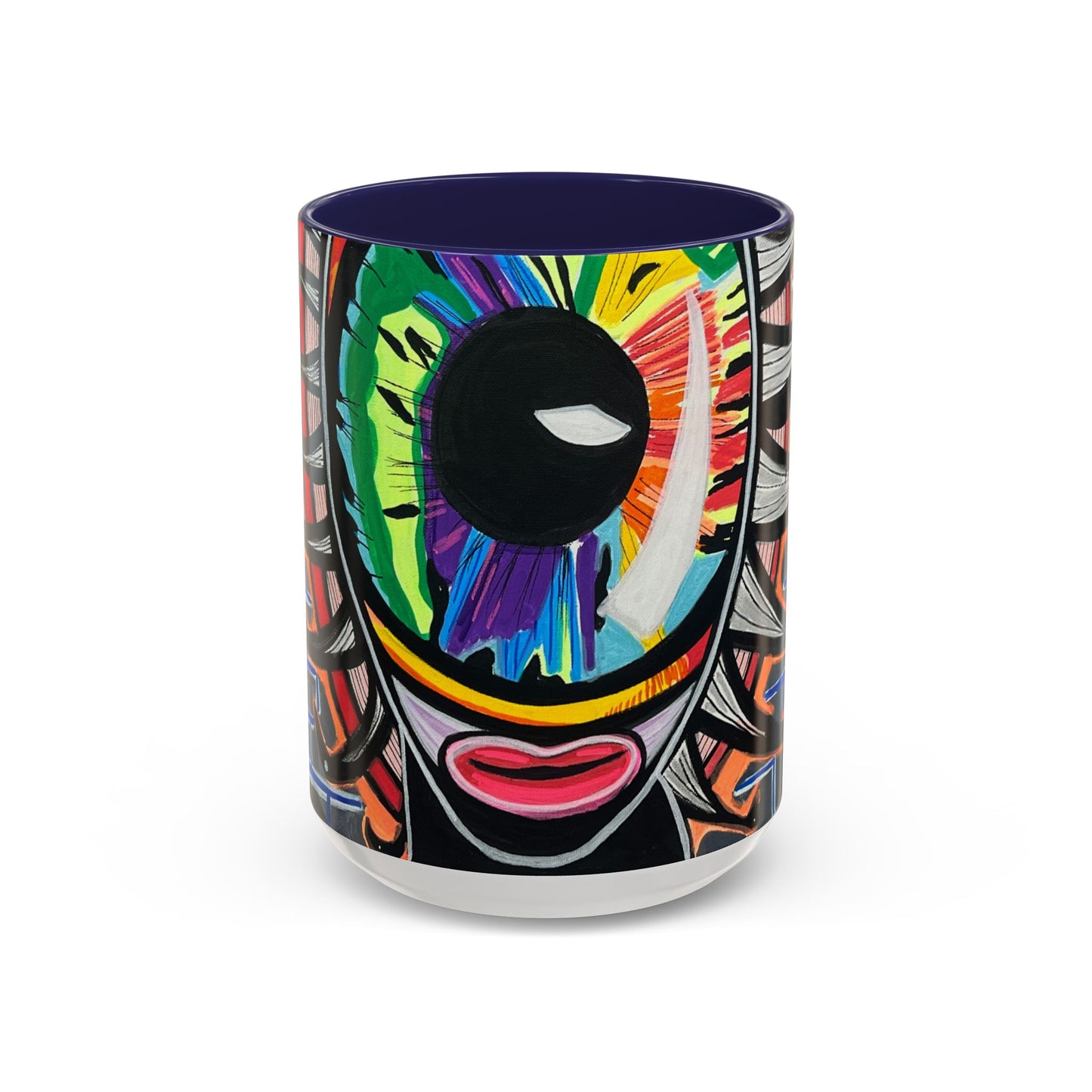 Abstract Street-Art Eye Coffee Mug — Colorful Graffiti Accent Mug (11/15 oz)