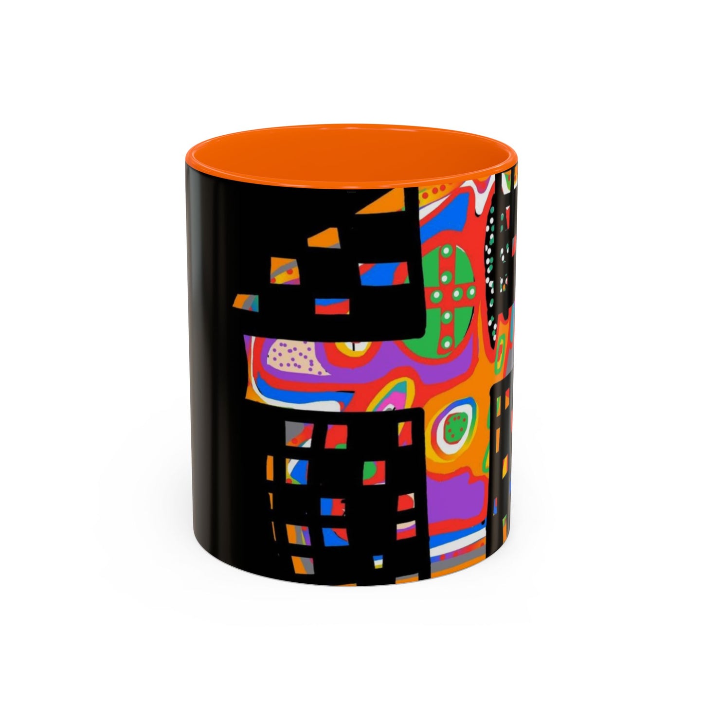 Coffee Mug — Colorful Abstract Cross Accent Ceramic Mug (11/15 oz)
