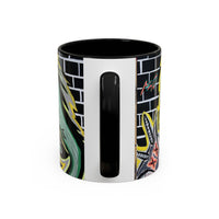 CHUPACABRAS.  Green Monster Art Coffee Mug — Spooky Neon Creature Accent Mug (11/15oz)