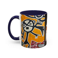 Puerto Rico Flag Coffee Mug — Rustic Street Art Accent Mug (11/15 oz)