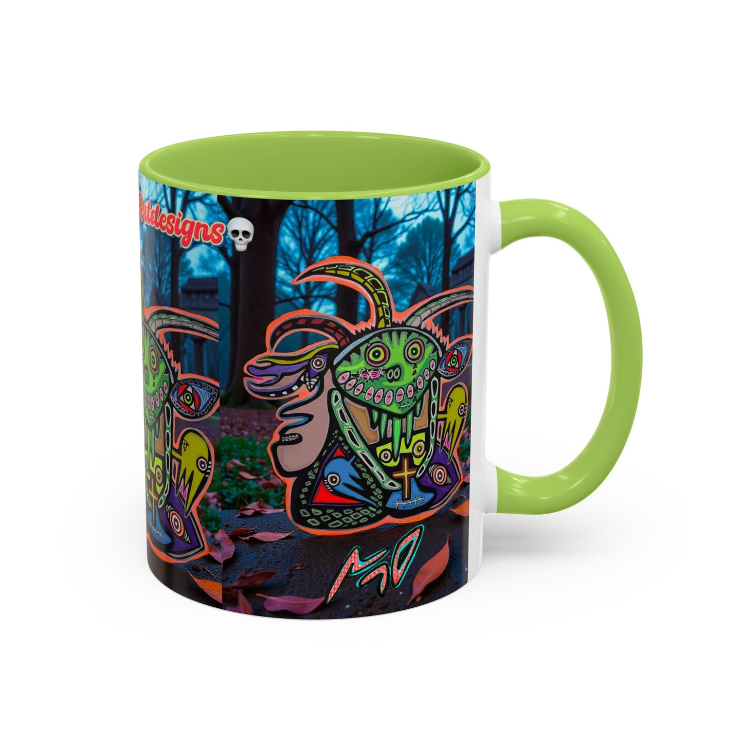 RYDER4.0  Psychedelic Forest Accent Coffee Mug – Colorful Trippy Creature Design (11/15oz)