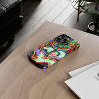 CRAZY4  Abstract Neon Skull Phone Case — Colorful Psychedelic Protective Cover