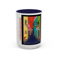 SAN JUAN.  Colorful Street Art Coffee Mug — Vibrant Alleyway & Playful Emblem Accent Mug