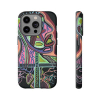 HEART ATTACK Abstract Neon Face Tough Phone Case – Vibrant Art Phone Cover