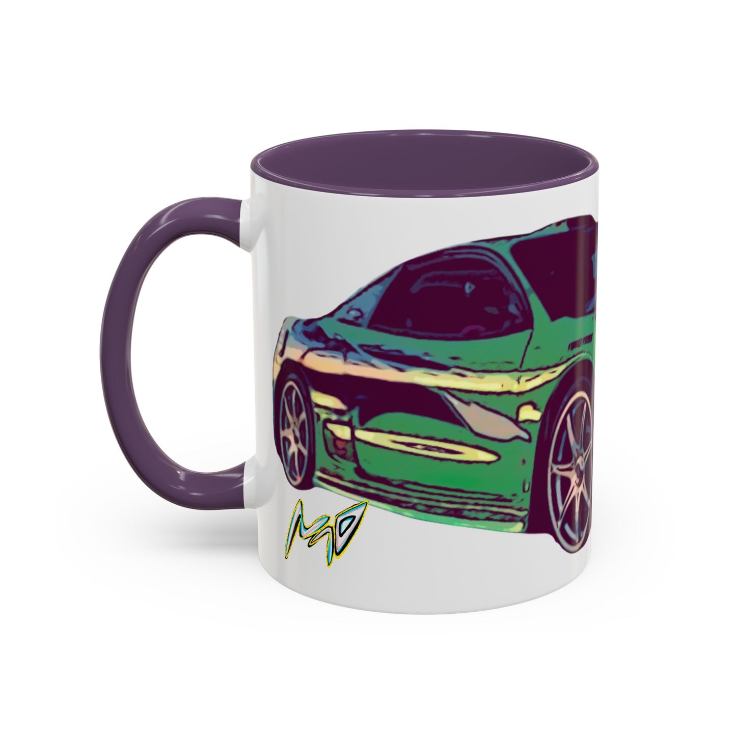 Coffee Mug —ECLIPSE  Neon Sports Car Design with "MovinchiArtDesigns" Logo