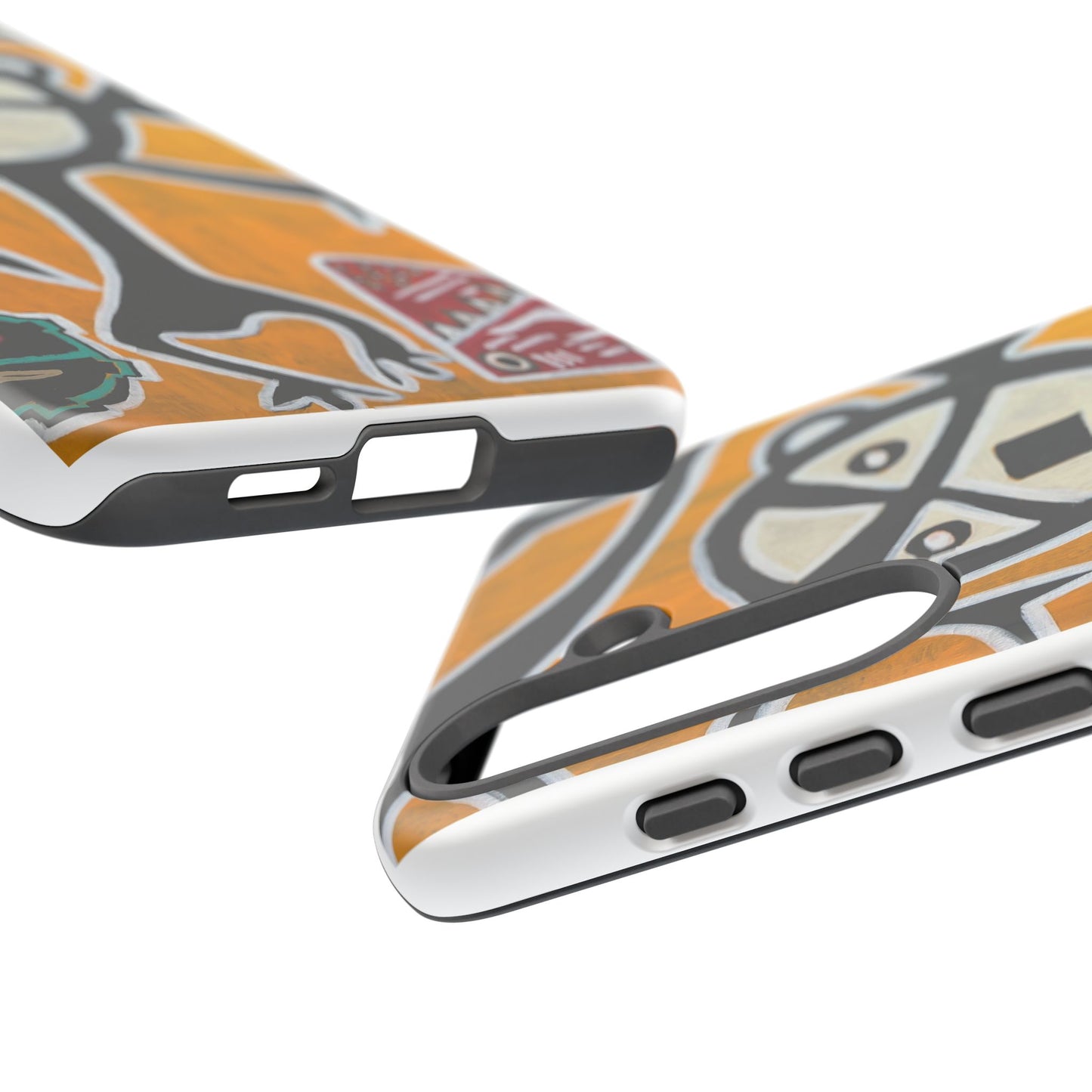 Abstract TAINO  Tribal Art Phone Case – Bold Orange Graphic Protective Cover