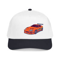 2JZ.  Retro Orange Sports Car Baseball Cap — Vintage JDM Supra Snapback