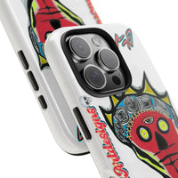 Artistic Crown KING GRAY  Skull Tough Phone Case — Colorful Abstract Guardian Design