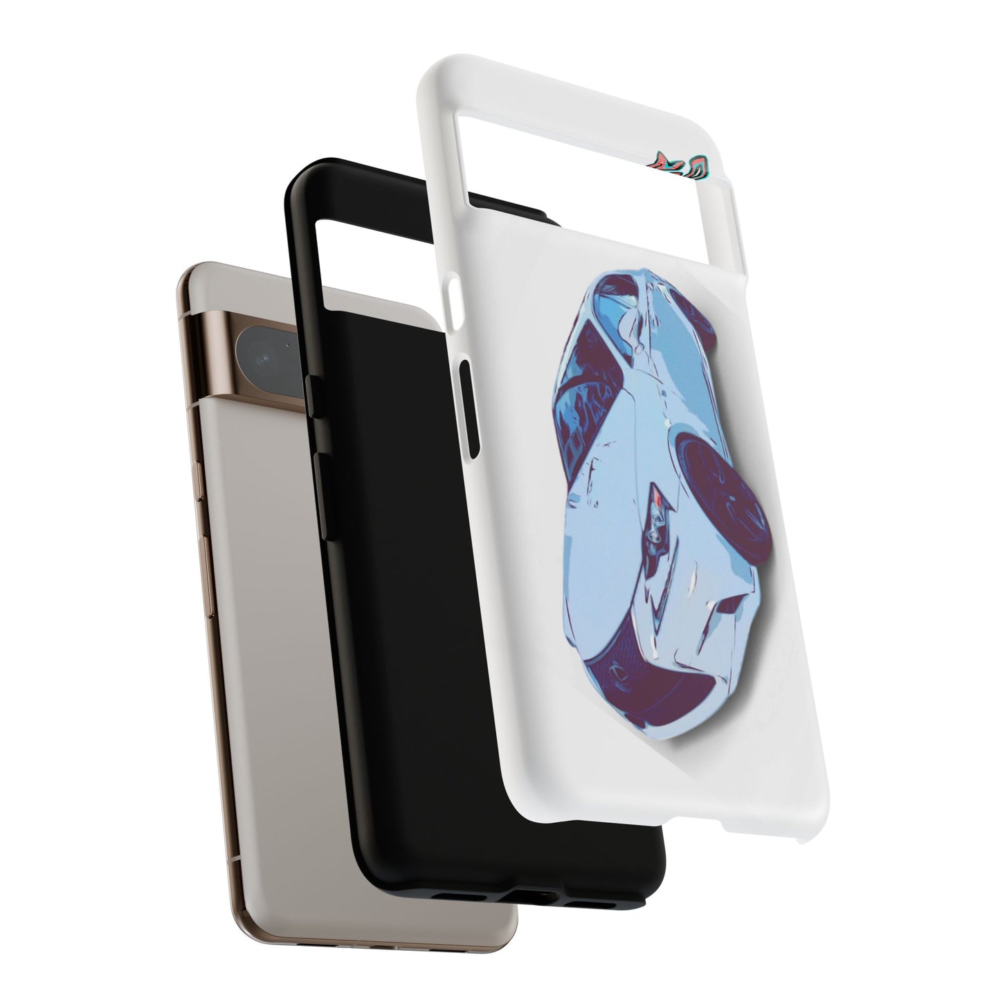 Melvin White Sports Car Phone Case - Retro Pop Art Supercar Protective Tough Case