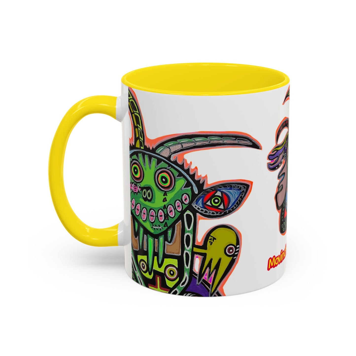 Colorful RYDER.   Abstract Jester Accent Coffee Mug — MovinchiArtDesigns