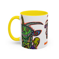 Colorful RYDER.   Abstract Jester Accent Coffee Mug — MovinchiArtDesigns