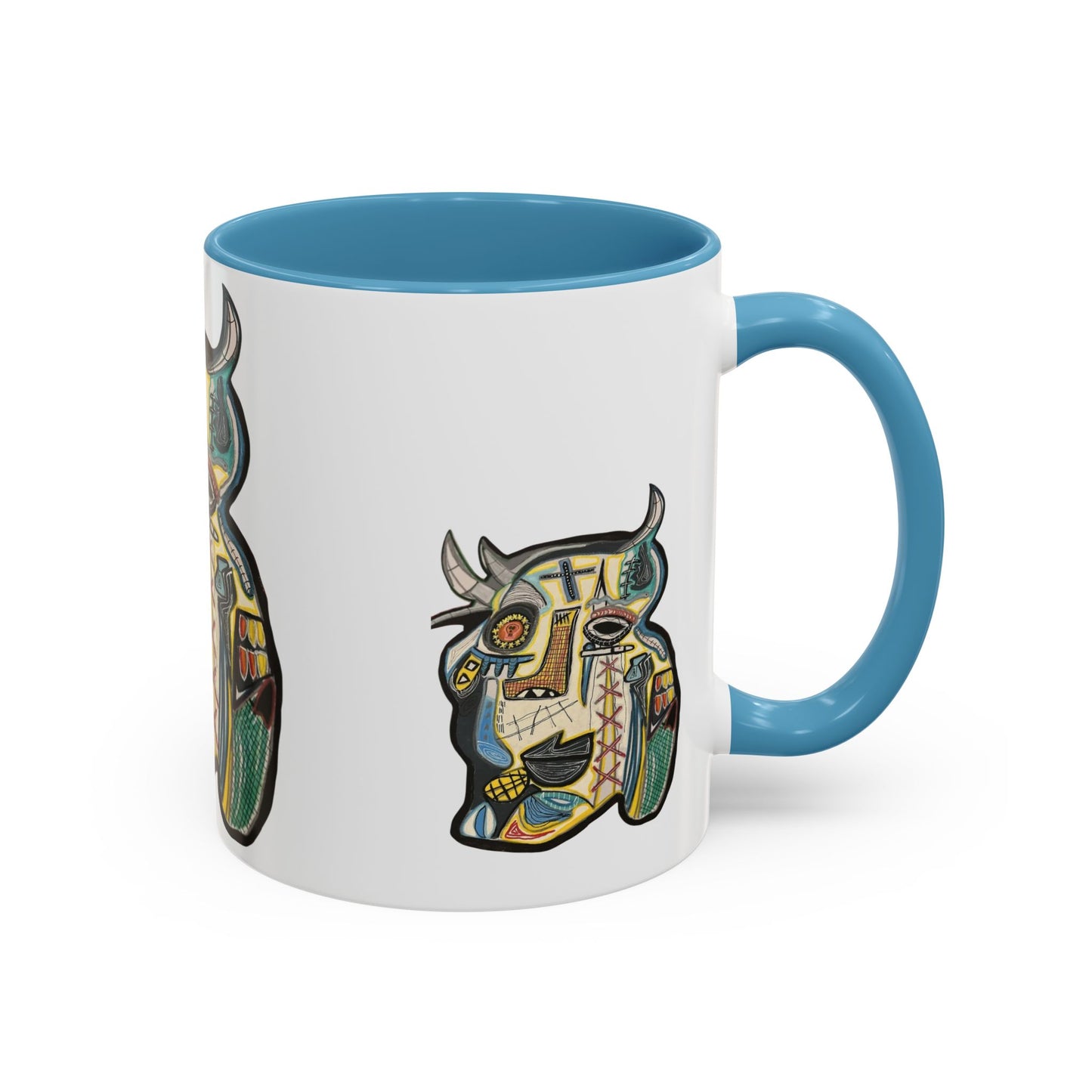 Abstract MOVINCHI Art Coffee Mug — Colorful Cubist Ceramic Accent Mug