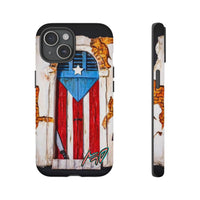 Puerto Rican Flag Phone Case - Rustic Coquí Door Design Tough Case