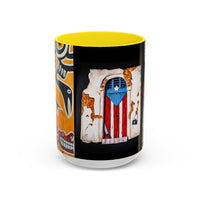 Puerto Rico Flag Coffee Mug — Rustic Street Art Accent Mug (11/15 oz)