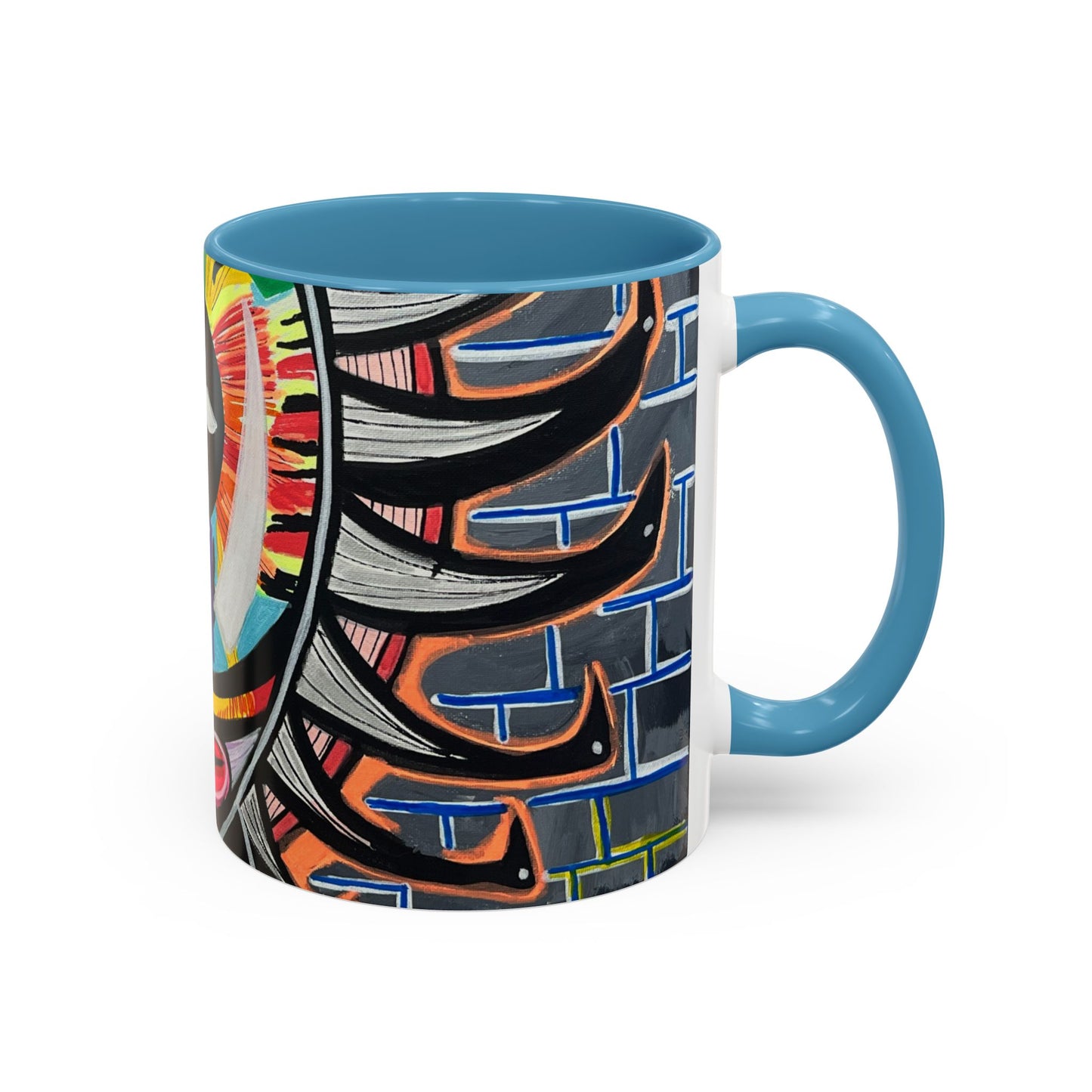 Abstract Street-Art Eye Coffee Mug — Colorful Graffiti Accent Mug (11/15 oz)