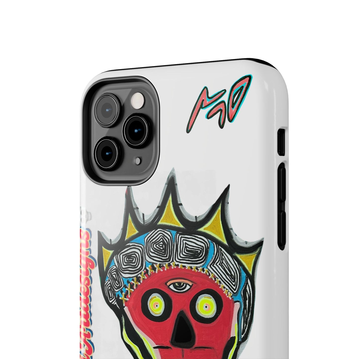 Artistic Crown KING GRAY  Skull Tough Phone Case — Colorful Abstract Guardian Design