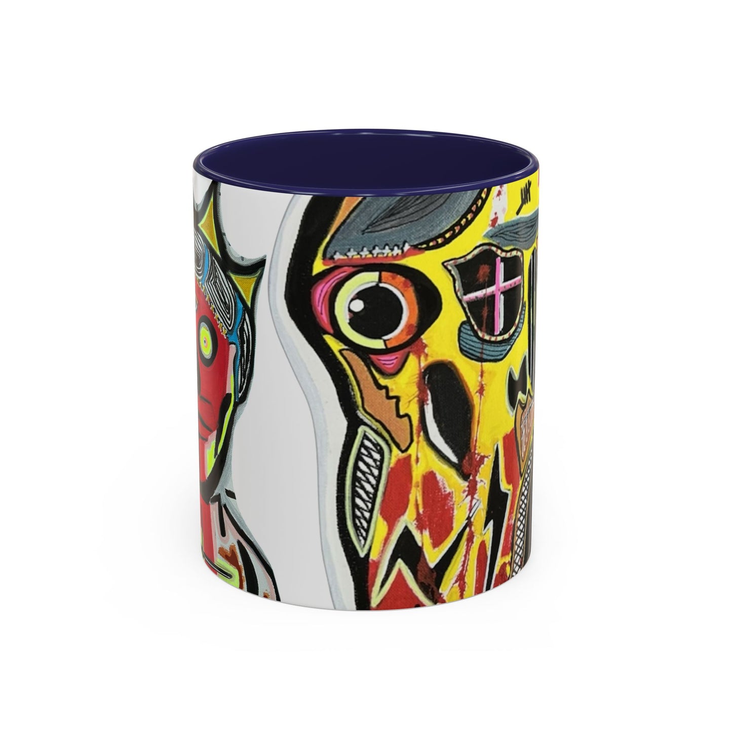 INFECTED KING.  Skull Pop Art Coffee Mug — Colorful Day of the Dead Accent Mug
