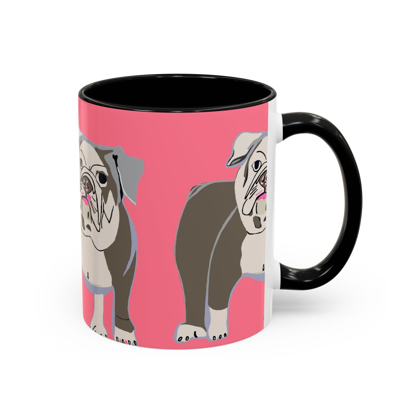 Bulldog Accent Coffee Mug — Cute Pink Dog Lover Mug (11/15oz)