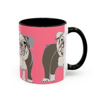 Bulldog Accent Coffee Mug — Cute Pink Dog Lover Mug (11/15oz)
