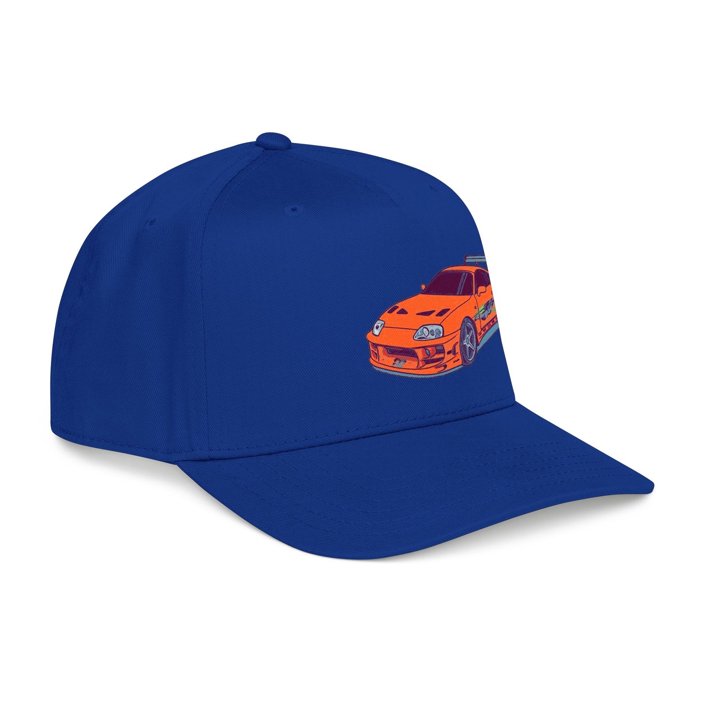 2JZ.  Retro Orange Sports Car Baseball Cap — Vintage JDM Supra Snapback