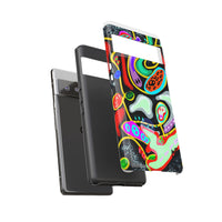 CRAZY4  Abstract Neon Skull Phone Case — Colorful Psychedelic Protective Cover
