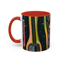 VINCENT  Skull Pop Art Accent Coffee Mug — Colorful Neon Tribal Skull Design (11/15oz)