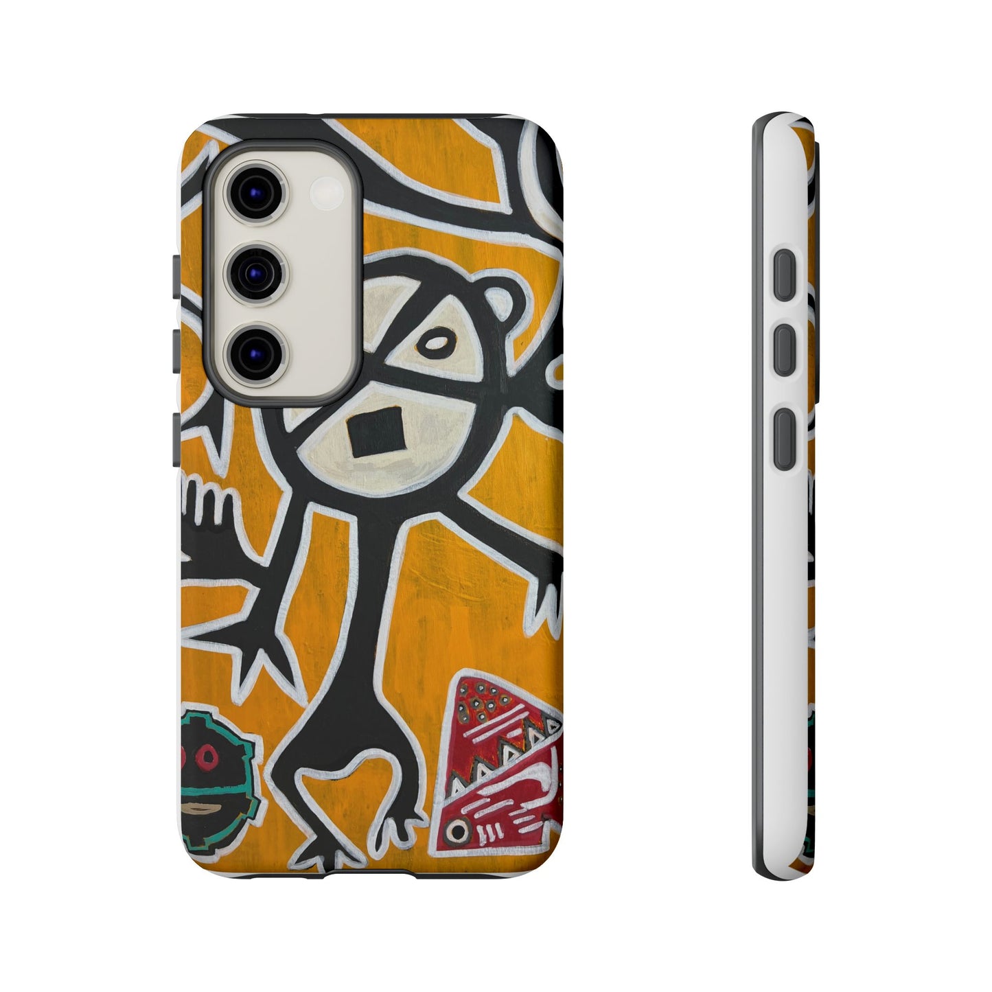 Abstract TAINO  Tribal Art Phone Case – Bold Orange Graphic Protective Cover