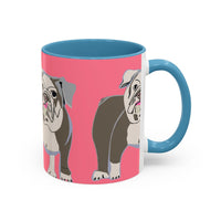 Bulldog Accent Coffee Mug — Cute Pink Dog Lover Mug (11/15oz)