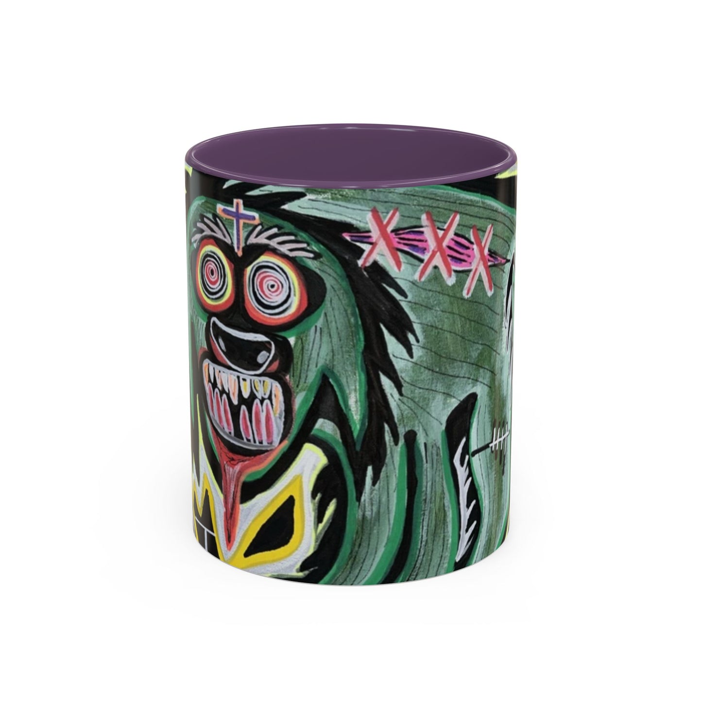 CHUPACABRAS.  Green Monster Art Coffee Mug — Spooky Neon Creature Accent Mug (11/15oz)