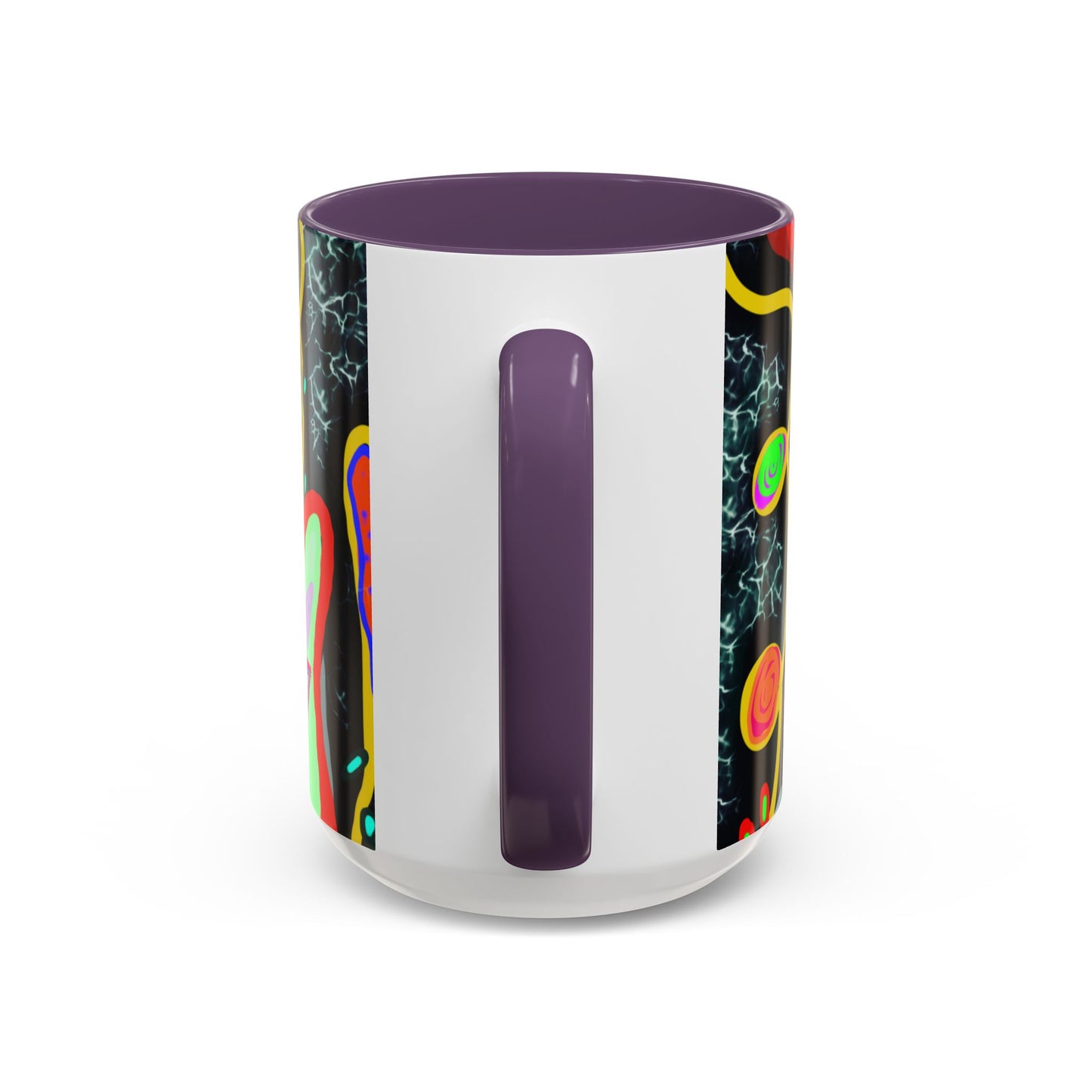 CRAZY2.0  Accent Mug — Colorful Neon Skull Abstract Coffee Cup