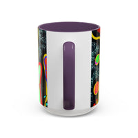 CRAZY2.0  Accent Mug — Colorful Neon Skull Abstract Coffee Cup