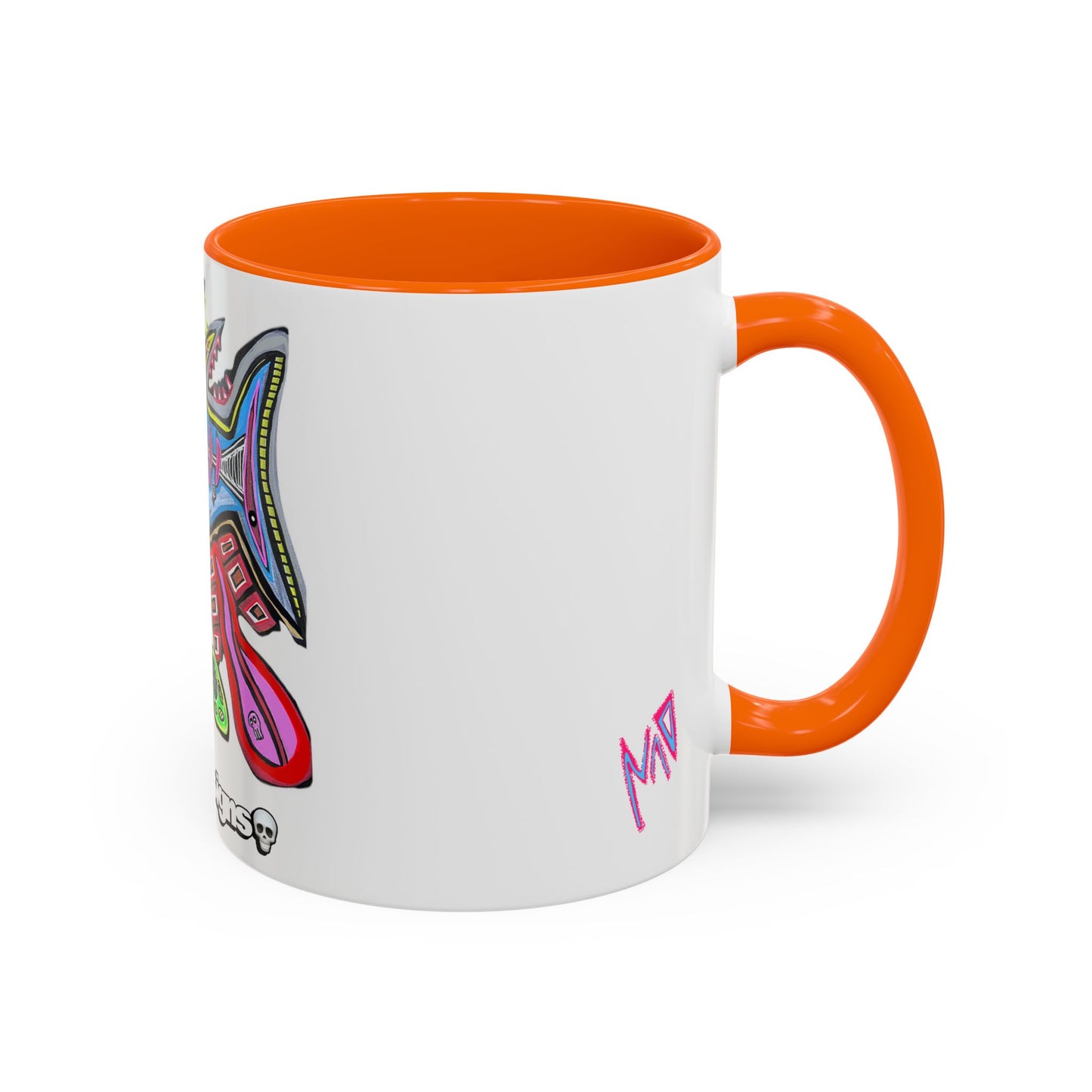 Colorful Shark Attack  Fish Accent Coffee Mug — Bold Nautical Art 11/15oz
