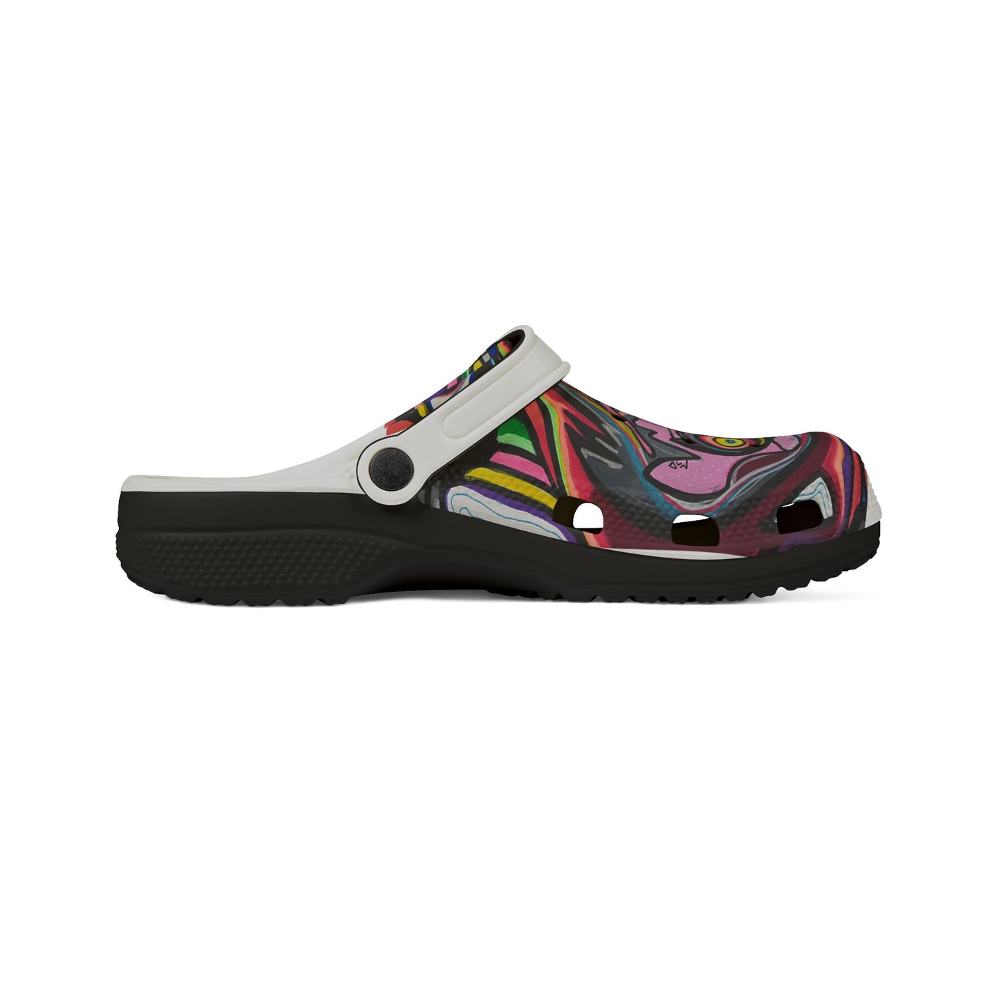 Colorful Abstract CRAZY   Foam Clogs — Vibrant All-Over-Print Slip-On Shoes