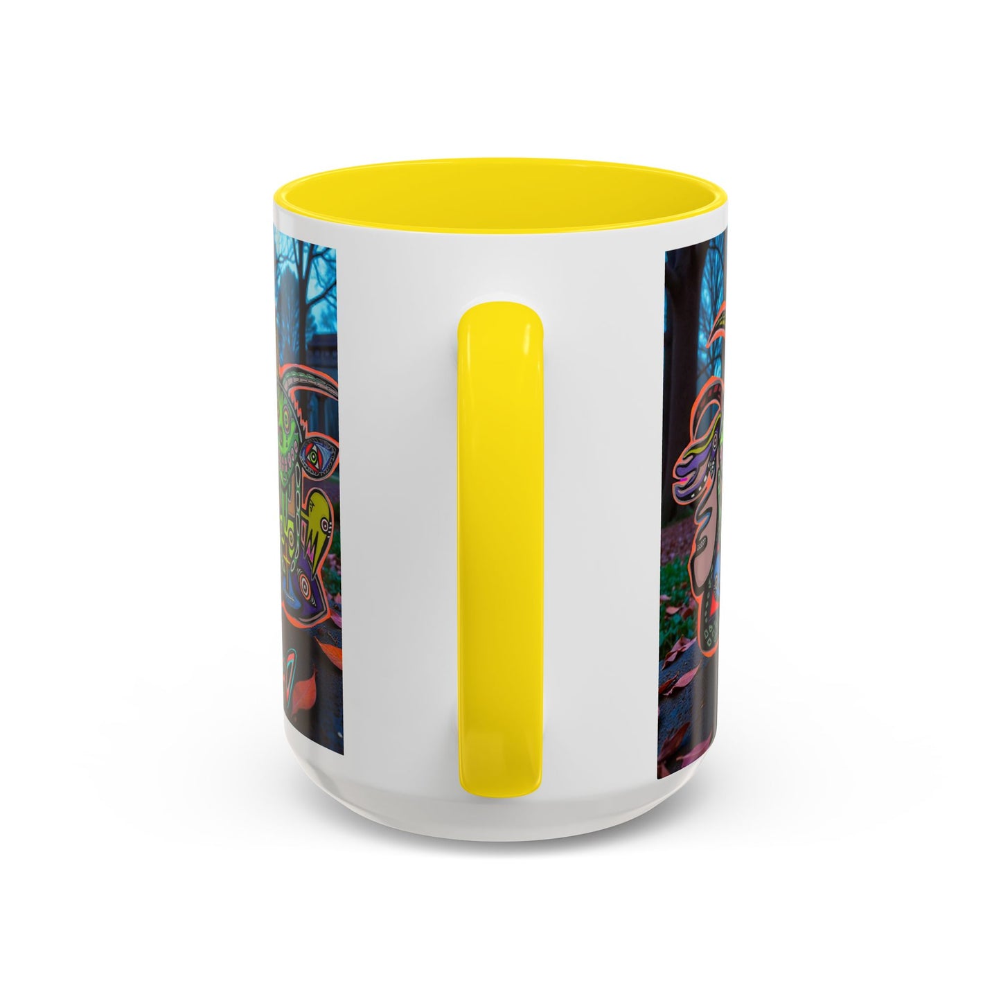 RYDER4.0  Psychedelic Forest Accent Coffee Mug – Colorful Trippy Creature Design (11/15oz)