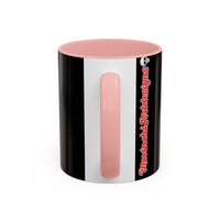 Colorful Neon OVERTHINKING  Skull Coffee Mug — Vibrant Abstract Day of the Dead Accent Mug
