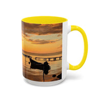 Sunset Harbor Coffee Mug — Golden Beach Sunrise Accent Mug (11/15oz)