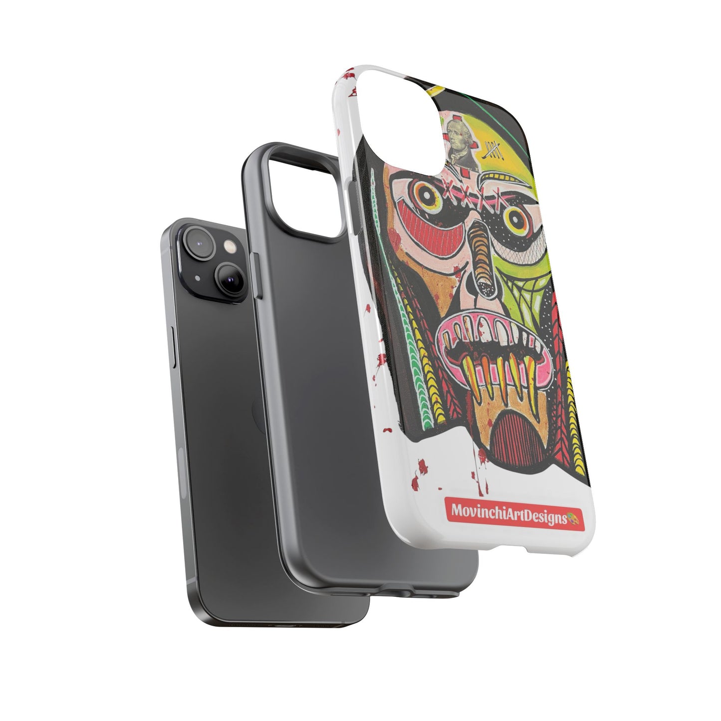 KUNTA.  Abstract Tribal Skull Phone Case — Colorful Street Art Protective Cover