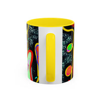 CRAZY2.0  Accent Mug — Colorful Neon Skull Abstract Coffee Cup