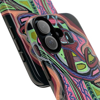 HEART ATTACK Abstract Neon Face Tough Phone Case – Vibrant Art Phone Cover